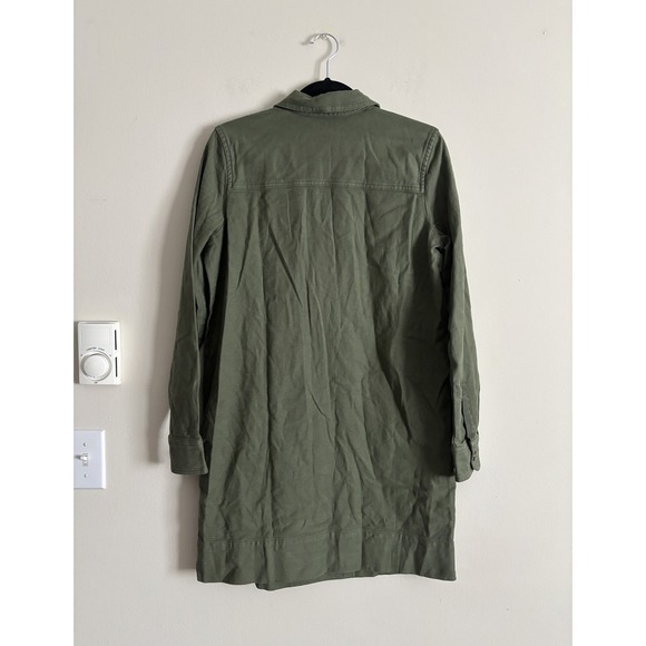 Faherty Stretch Surplus Dress Olive Green Small V Neck Boho‎ Coastal Beach - Picture 6 of 6